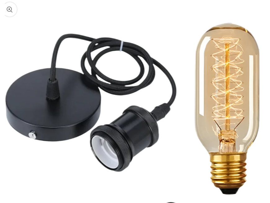 SUPPLY AND REPLACE LIGHT FOR BLACK PENDANT (Includes Lamp)
