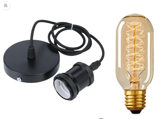 SUPPLY AND REPLACE LIGHT FOR BLACK PENDANT (Includes Lamp)