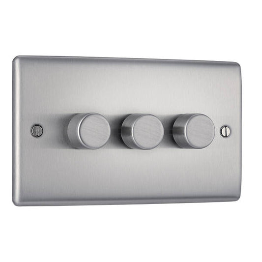 SUPPLY AND REPLACE BRUSHED CHROME 3GANG DIMMER SWITCH